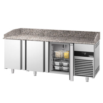 Stół chłodniczy do pizzy PREMIUM - 2100x800mm - z 3 drzwiami - Prime Gastro