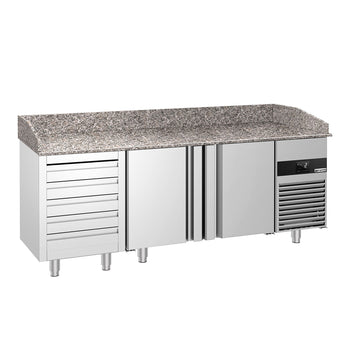Stół chłodniczy do pizzy PREMIUM - 2100x800 mm - z 2 drzwiami & 5 szufladami - Prime Gastro