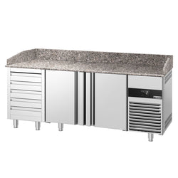 Stół chłodniczy do pizzy PREMIUM - 2100x800 mm - z 2 drzwiami & 5 szufladami