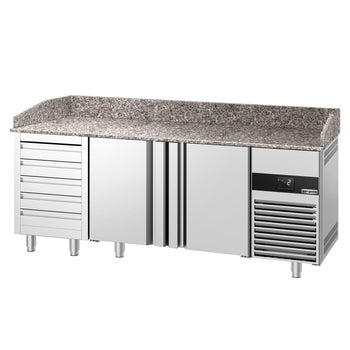 Stół chłodniczy do pizzy PREMIUM - 2100x800 mm - z 2 drzwiami & 5 szufladami - Prime Gastro