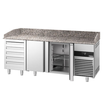 Stół chłodniczy do pizzy PREMIUM - 2100x800 mm - z 2 drzwiami & 5 szufladami - Prime Gastro