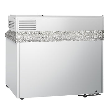 Stół chłodniczy do pizzy PREMIUM - 1400x700mm - 3 szklane drzwi - włącznie z witryną chłodniczą nadstawną - 6x GN 1/4 - Prime Gastro