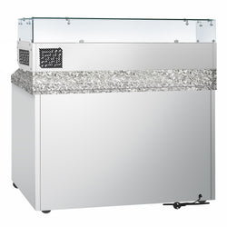 Stół chłodniczy do pizzy ECO - 1400x700mm - z 6 szufladami 1/2 - włącznie z witryną chłodniczą GN 1/4