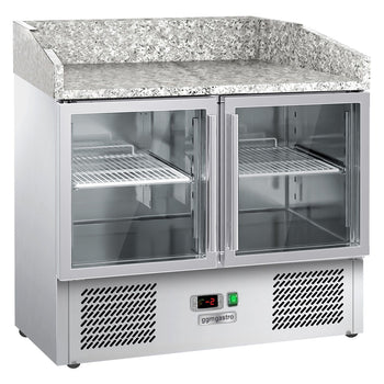 Stół chłodniczy do pizzy ECO - 935x700 mm - z 2 szklanymi drzwiami - Prime Gastro