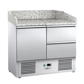 Stół chłodniczy do pizzy ECO - 935x700 mm - z 1 drzwiami & 2 szufladami - Prime Gastro