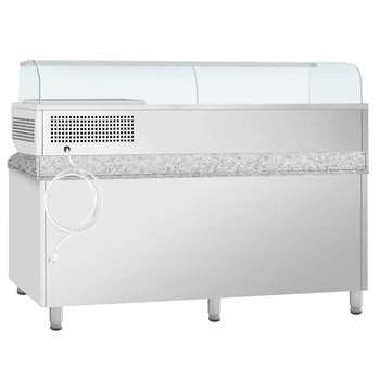 Stół chłodniczy do pizzy Premium PLUS - 2305x800mm - z 2 drzwiami & 6 szufladami - włącznie z witryną chłodniczą nadstawną - 10x GN 1/3 - Prime Gastro