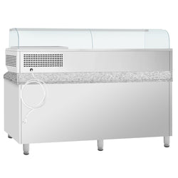 Stół chłodniczy do pizzy PREMIUM PLUS - 2305x800mm - z 3 drzwiami - włącznie z witryną chłodniczą nadstawną - 10x GN 1/3