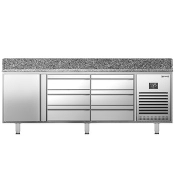 Stół chłodniczy do pizzy PREMIUM PLUS - 1980x700 mm - z 1 drzwiami & 6 szufladami - Prime Gastro