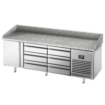 Stół chłodniczy do pizzy PREMIUM PLUS - 1980x700 mm - z 1 drzwiami & 6 szufladami - Prime Gastro
