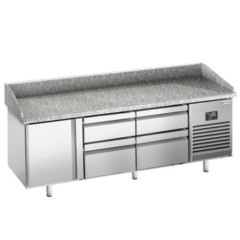 Stół chłodniczy do pizzy PREMIUM PLUS - 1980x700 mm - z 1 drzwiami & 4 szufladami - Prime Gastro
