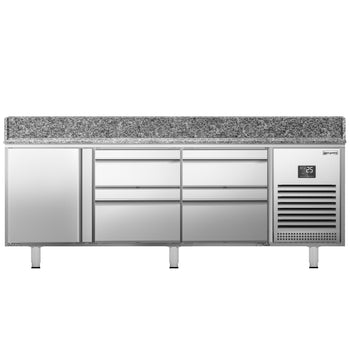 Stół chłodniczy do pizzy PREMIUM PLUS - 1980x700 mm - z 1 drzwiami & 4 szufladami - Prime Gastro