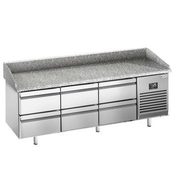 Stół chłodniczy do pizzy PREMIUM PLUS - 1980x700mm - z 6 szufladami - Prime Gastro