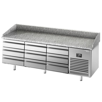 Stół chłodniczy do pizzy PREMIUM PLUS - 1980x700mm - z 9 szufladami - Prime Gastro