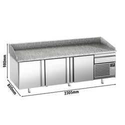 Stół chłodniczy do pizzy PREMIUM PLUS - 2305x800mm - z 3 drzwiami