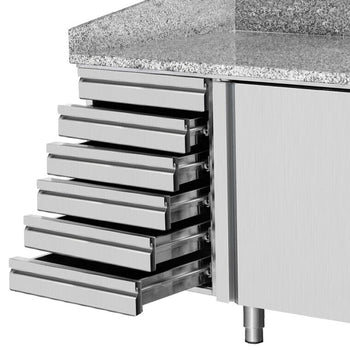 Stół chłodniczy do pizzy ECO - 1500x800 mm - z 1 drzwiami i 7 szufladami - Prime Gastro