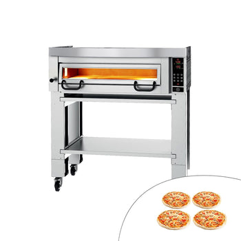 Elektryczny piec do pizzy Power - 4x 34cm - Cyfrowy - włącznie z okapem i ramą podstawy - Prime Gastro