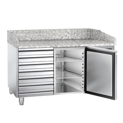 Stół chłodniczy do pizzy ECO - 1500x800 mm - z 1 drzwiami i 7 szufladami