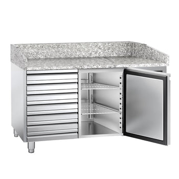 Stół chłodniczy do pizzy ECO - 1500x800 mm - z 1 drzwiami i 7 szufladami - Prime Gastro