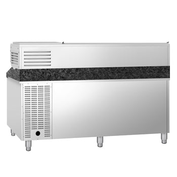 Stół chłodniczy do pizzy PREMIUM - 2000x800mm - z 2 drzwiami i 7 szufladami - włącznie z witryną chłodniczą nadstawną - 9x GN 1/3 - Prime Gastro