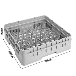 CAMBRO | CAMRACK® - Kosz zlewozmywakowy 1/1 - 5x9 przegródek - z 1 przedłużką - 500x500mm - Szary