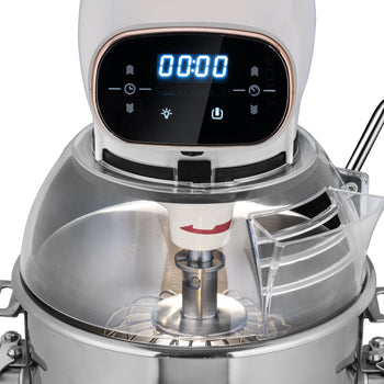 Mikser planetarny - 12 litrów - 880 W - z wyświetlaczem, oświetleniem & 3 nasadkami mieszającymi - jasna kość słoniowa - Prime Gastro