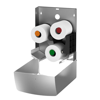 AIR-WOLF | Dupleksowy dozownik rolek papieru na 3 rolki domowe lub 1 dużą rolkę - Prime Gastro