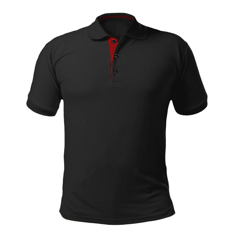 (5 sztuk) MĘSKA Koszulka polo - czarna - Rozmiar: XL