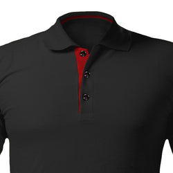 (5 sztuk) MĘSKA Koszulka polo - czarna - Rozmiar: XL