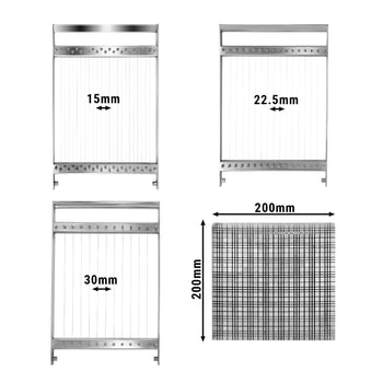 Krajalnica do pralin - 15, 22,5 i 30 mm - podwójna - włacznie z 3 ramkami - Prime Gastro