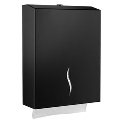 Podajnik ręczników papierowych - na 400 ręczników - stal nierdzewna - czarny