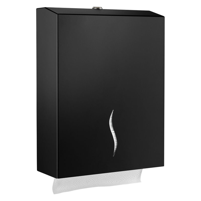 Podajnik ręczników papierowych - na 400 ręczników - stal nierdzewna - czarny