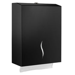 Podajnik ręczników papierowych - na 800 ręczników - stal nierdzewna - czarny