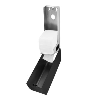 Dozownik papieru toaletowego AIR-WOLF | - do 750 pojedynczych arkuszy - stal nierdzewna - czarny matowy - Prime Gastro