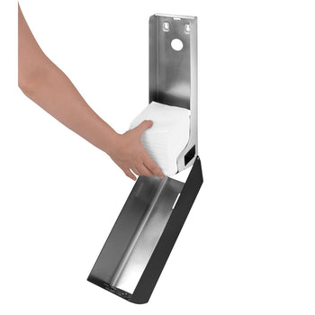 Dozownik papieru toaletowego AIR-WOLF | - do 750 pojedynczych arkuszy - stal nierdzewna - czarny matowy - Prime Gastro