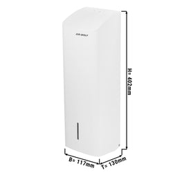 AIR - WOLF | Dozownik papieru toaletowego - do 750 pojedynczych arkuszy - stal nierdzewna - biały