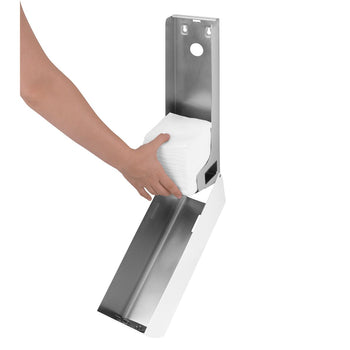 AIR-WOLF | Dozownik papieru toaletowego - do 750 pojedynczych arkuszy - stal nierdzewna - biały - Prime Gastro