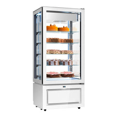 Panoramic freezer display cabinet - 457 liters - 800 mm - 5 shelves - white