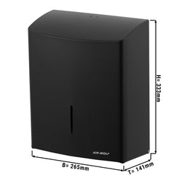 AIR - WOLF | Podajnik ręczników papierowych - na 600 ręczników - stal nierdzewna - czarny