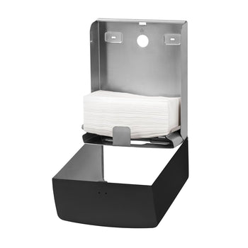 AIR-WOLF | Podajnik ręczników papierowych - na 600 ręczników - stal nierdzewna - czarny - Prime Gastro