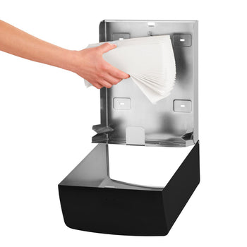 AIR-WOLF | Podajnik ręczników papierowych - na 600 ręczników - stal nierdzewna - czarny - Prime Gastro