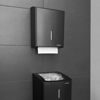 AIR-WOLF | Podajnik ręczników papierowych - na 600 ręczników - stal nierdzewna - czarny - Prime Gastro