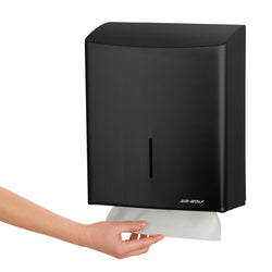 AIR - WOLF | Podajnik ręczników papierowych - na 600 ręczników - stal nierdzewna - czarny