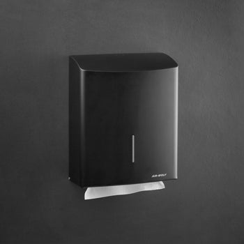 AIR-WOLF | Podajnik ręczników papierowych - na 600 ręczników - stal nierdzewna - czarny - Prime Gastro