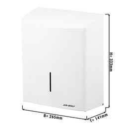 AIR - WOLF | Dozownik ręczników papierowych - na 600 ręczników - Stal nierdzewna - Biały