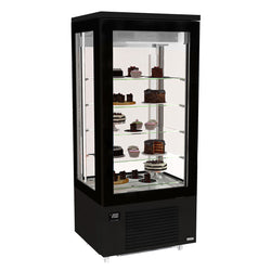 Witryna panoramiczna - 400 litrów - 800 mm - 5 półek - Czarny