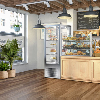 Witryna panoramiczna - 440 litrów - 670 mm - 5 półek - srebrna - Prime Gastro