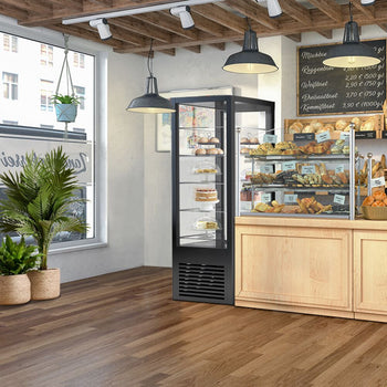Witryna panoramiczna - 440 litrów - 670 mm - 5 półek - Czarny - Prime Gastro