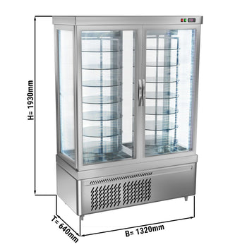 Witryna panoramiczna - 935 litrów - 1320 mm - 14 obrotowych półek - srebrna - Prime Gastro