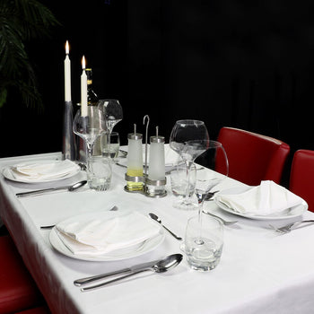 (30 sztuk) Obrus na stół Damasceński Porto Diamant - 130 x 170 cm - biały - Prime Gastro