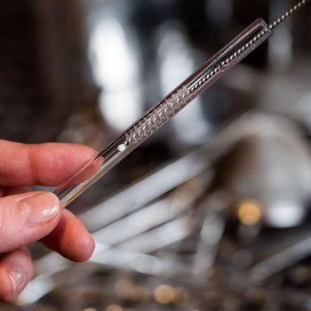 (50 sztuk) Szklane słomki do picia - proste - 200 mm - żółte - włącznie z nylonową szczoteczką do czyszczenia - Prime Gastro